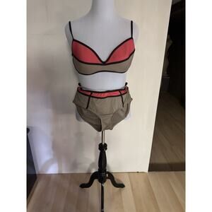 Carmen Marc Valvo Pink/Tan Two-piece bikini - XL